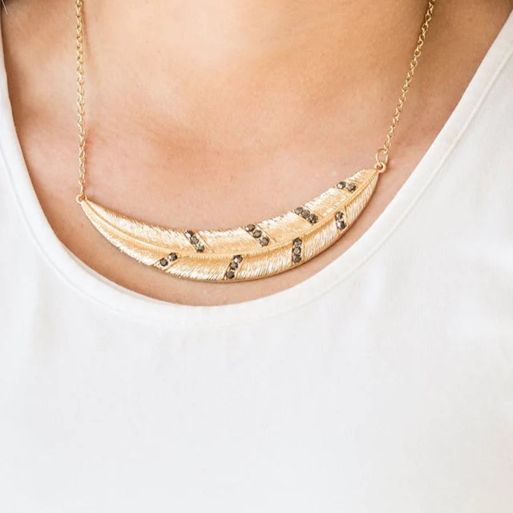 Paparazzi Gold and Silver Minimalist Necklace with Curved Bar